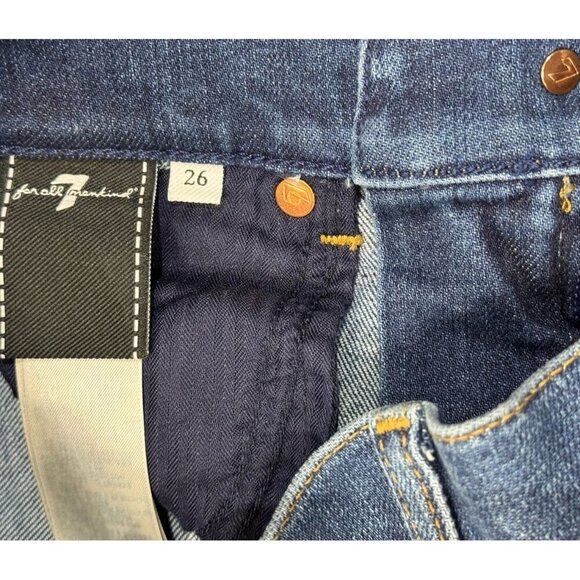 7 For All Mankind Sz 26 Jeans Hi Waist Slim Kick Blue Denim Capsule Classic - Picture 5 of 8